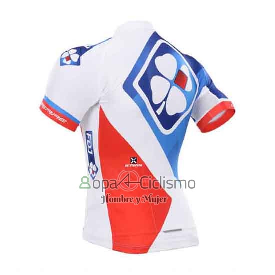Fdj Ropa Ciclismo Culotte Corto 2015 Mangas Cortas Blanco y Azul